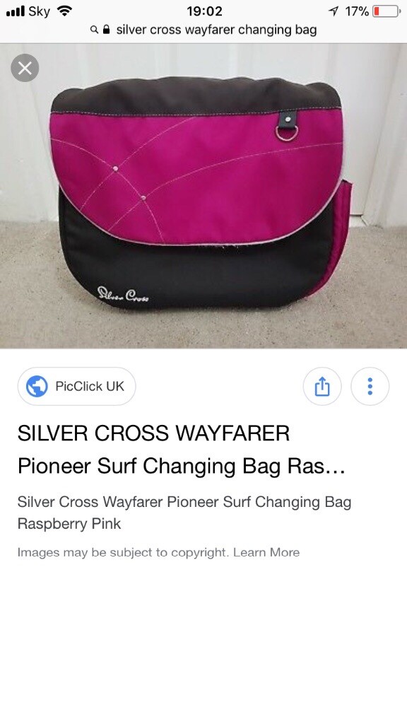 silver cross changing bag pink